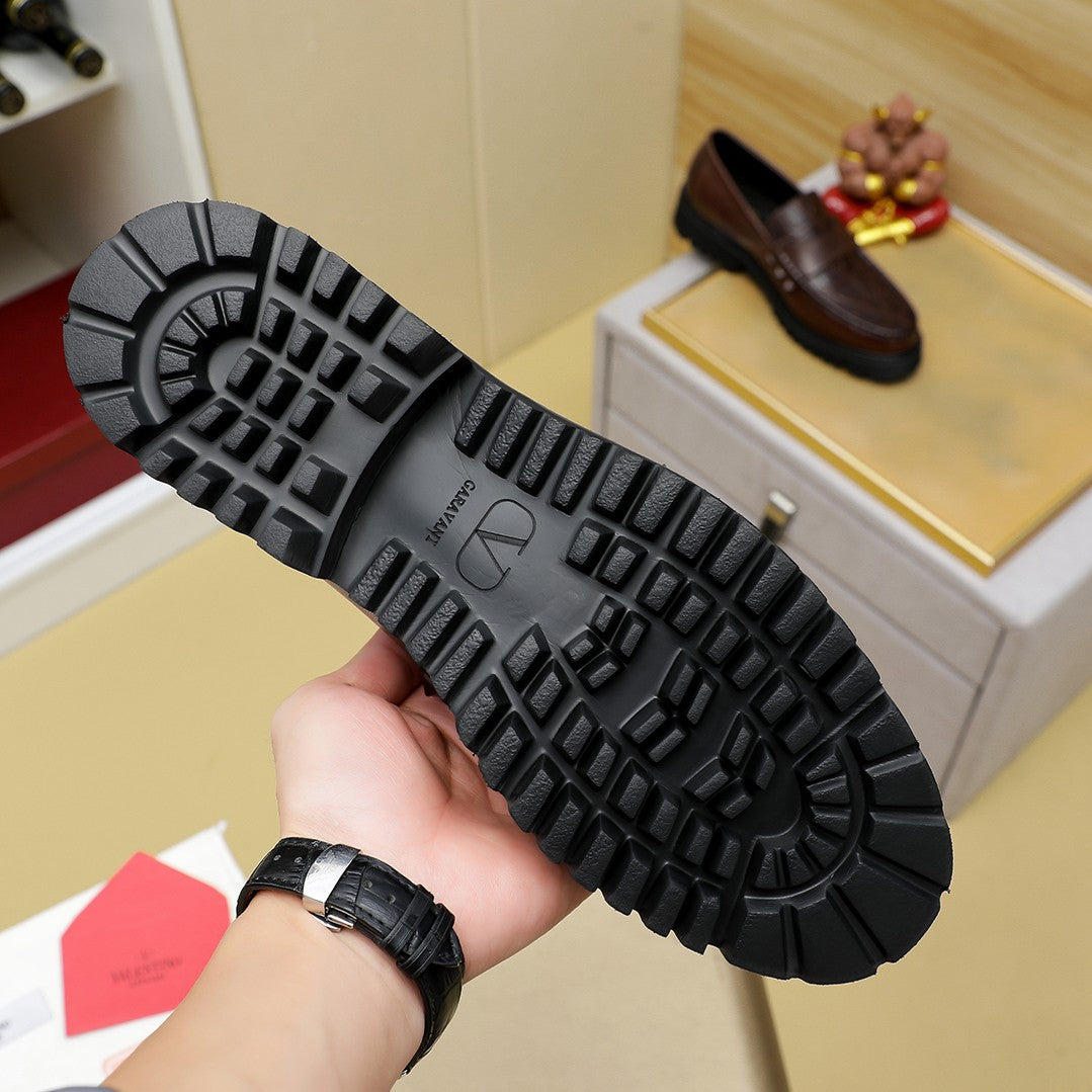 ולנטינו מוקסין חום עור מלא