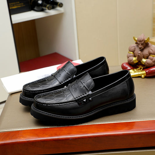 ולנטינו מוקסין שחור עור מלא