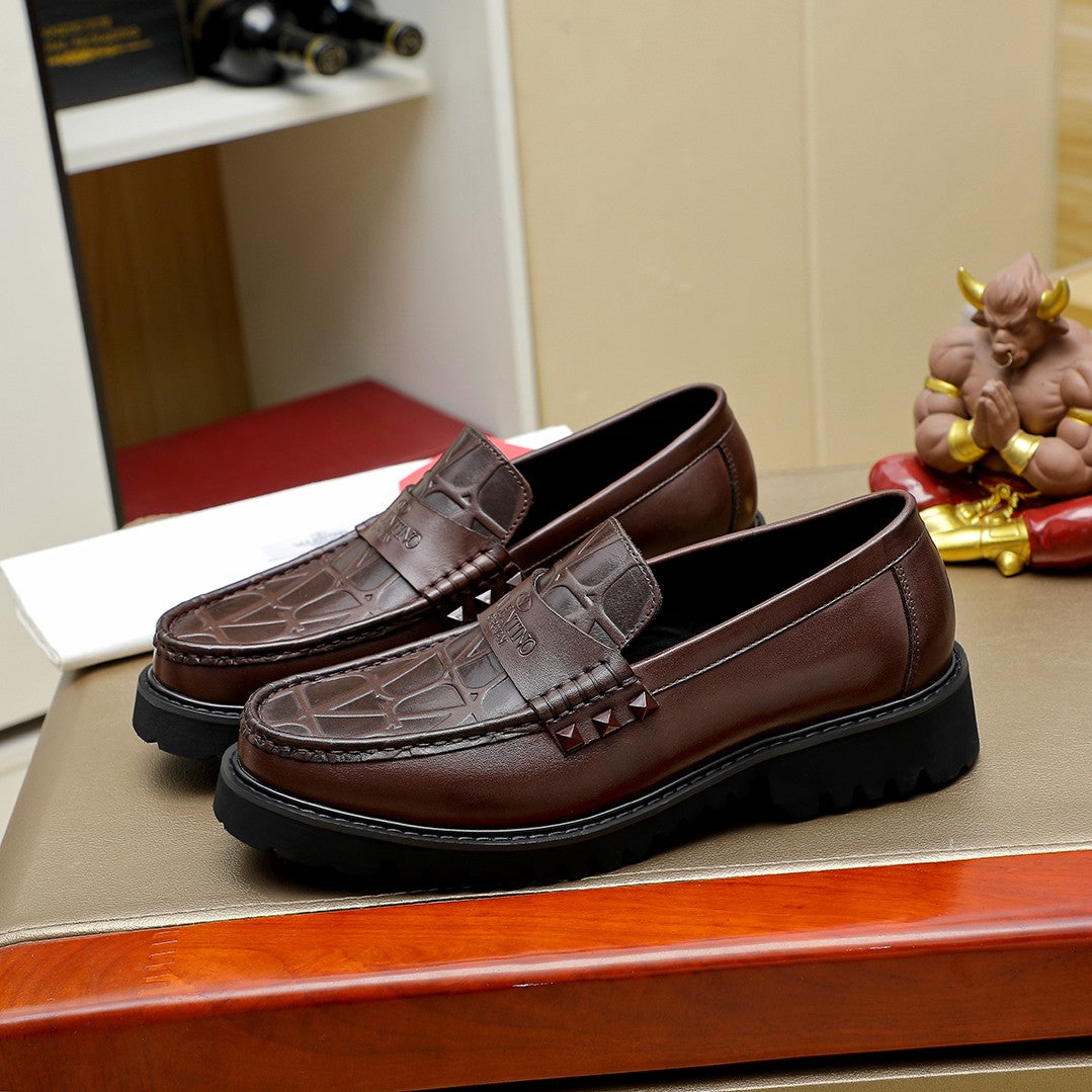 ולנטינו מוקסין חום עור מלא