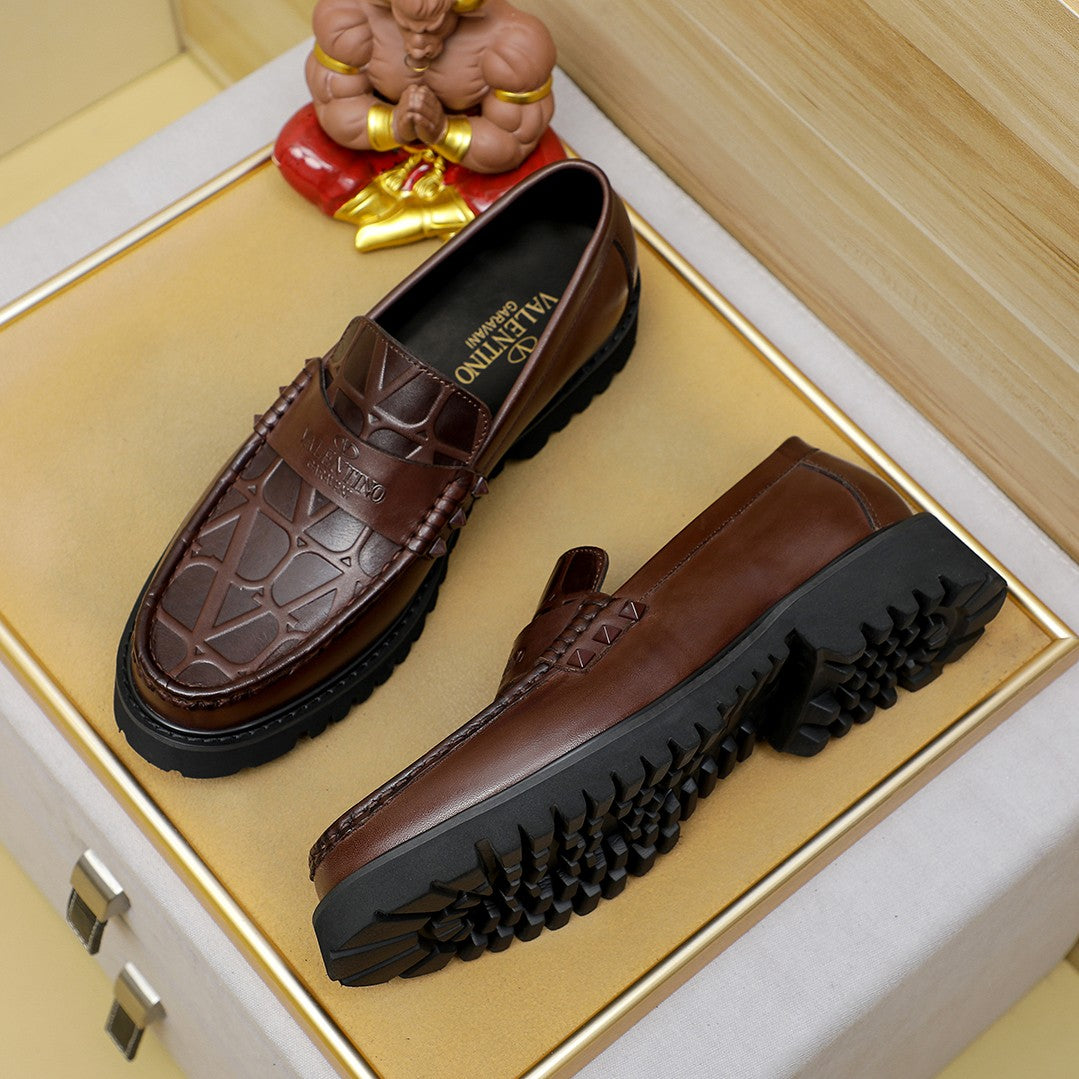 ולנטינו מוקסין חום עור מלא