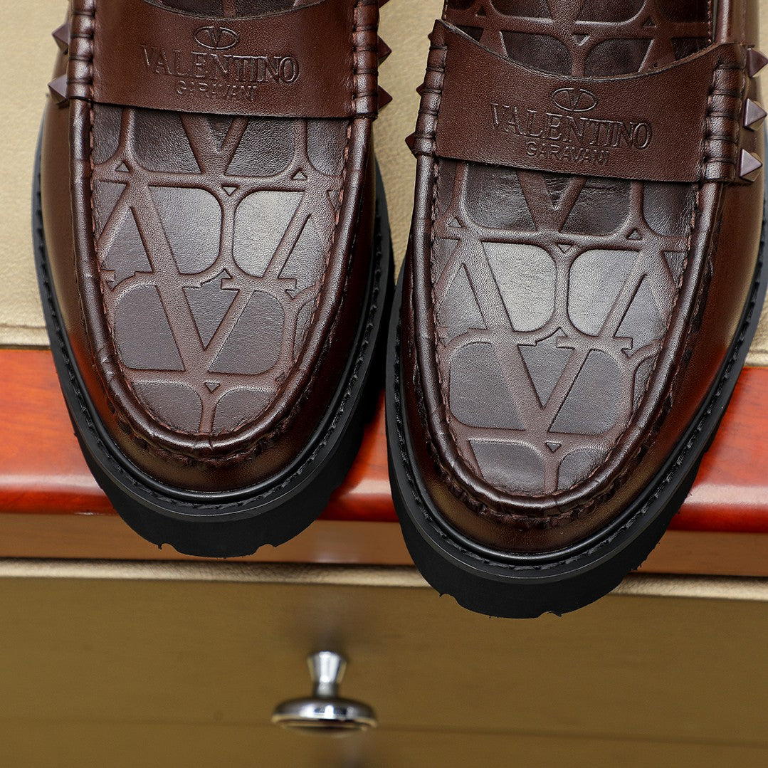 ולנטינו מוקסין חום עור מלא